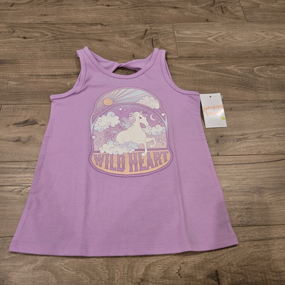 🌻 NWT Jumping Beans "Wild Heart" Unicorn Tank Size 6 ✨
